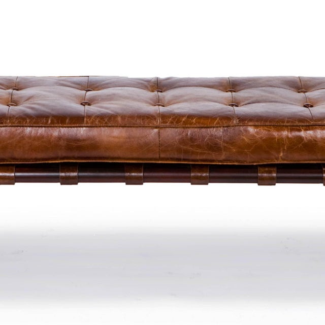 Not Yet Made - Made To Order Regina Andrew Tufted Leather Gallery Bench, Cigar For Sale - Image 5 of 7