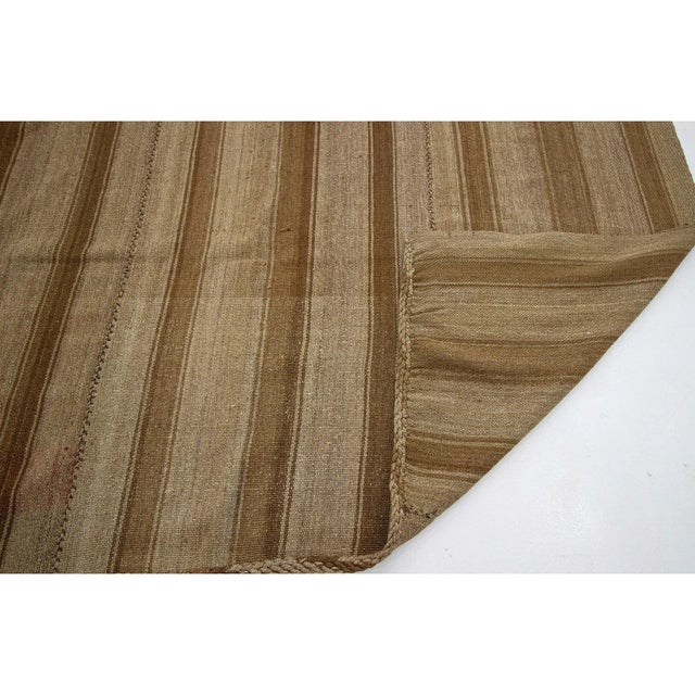 Mid 20th Century Vintage Brown Natural Wool Kilim Rug- 6′1″ × 7′10″ For Sale - Image 5 of 7
