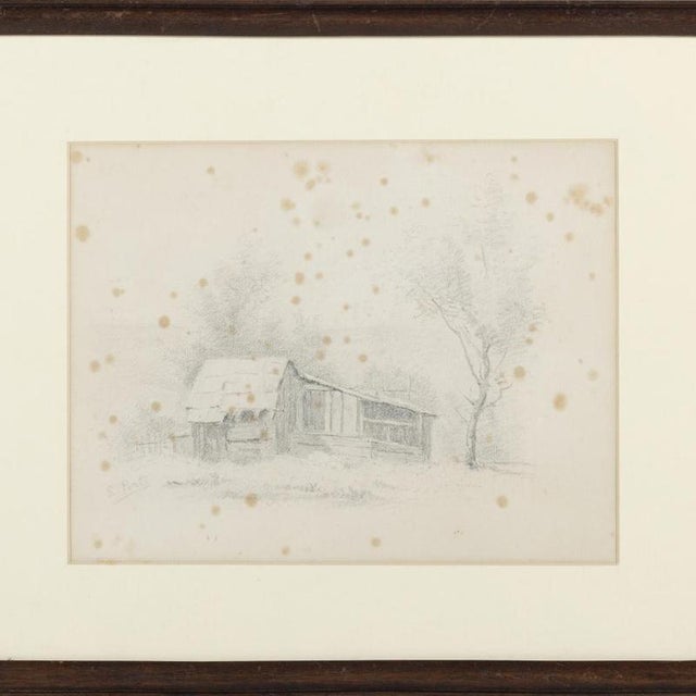 Silva Porto, Rural Landscape, 19th Century, Pencil on Paper For Sale - Image 6 of 6