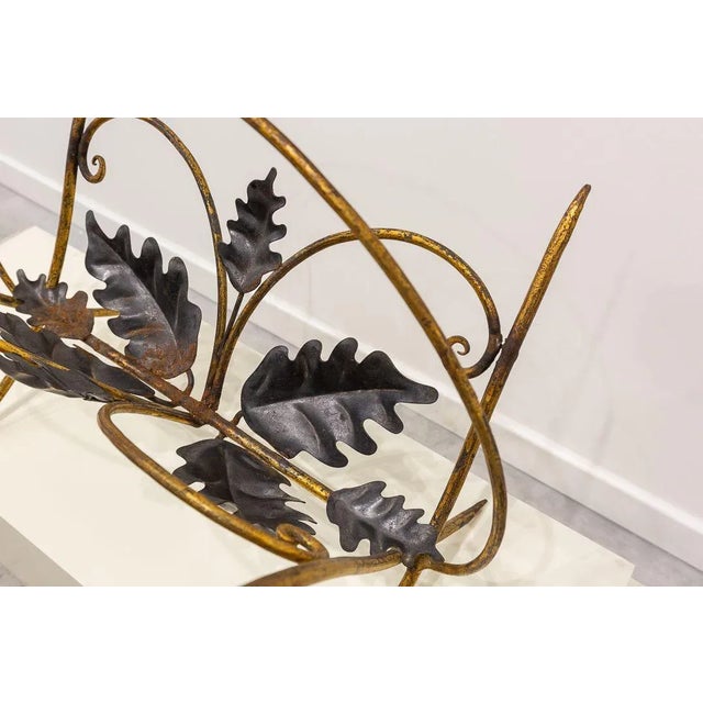 Golden Iron Magazine Rack, 1950s For Sale - Image 4 of 9