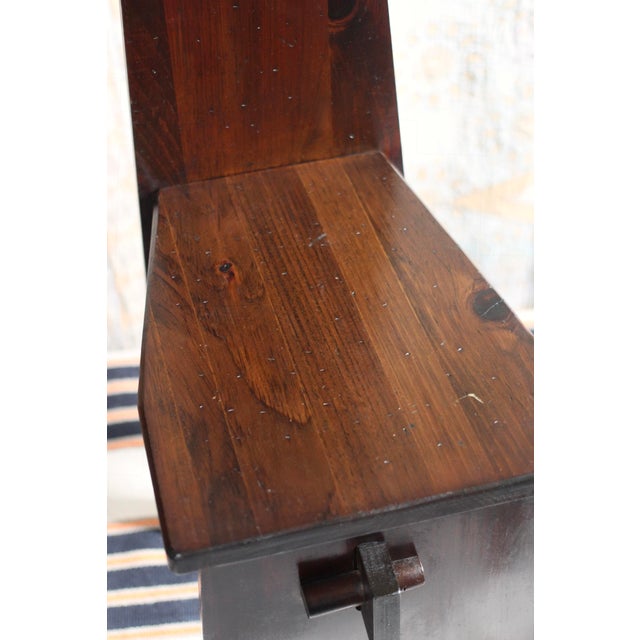 1970s Handmade Wooden "Keyhole Chair" For Sale - Image 10 of 13