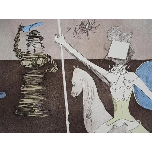 Salvador Dali, Don Quixote on the Road to Battle, Original Engraving For Sale - Image 4 of 5