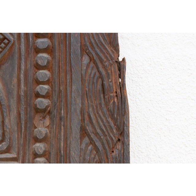 African Antique Knot & Lattice Carved Igbo Door For Sale - Image 3 of 7