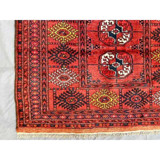 Red Antique Red Bukhara Hand-Knotted Wool Runner - 6'3" X 3'9" For Sale - Image 8 of 15
