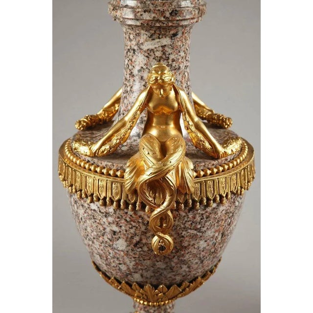 Mid-19th Century Vases in Ural Granite and Gilt Bronze, Set of 2 For Sale - Image 6 of 8