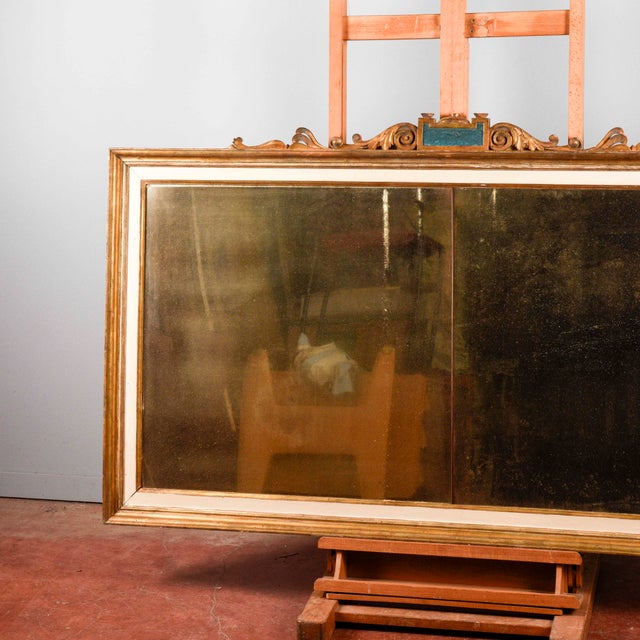 Antique Lacquered Mirror with Mercury Glass For Sale - Image 17 of 18