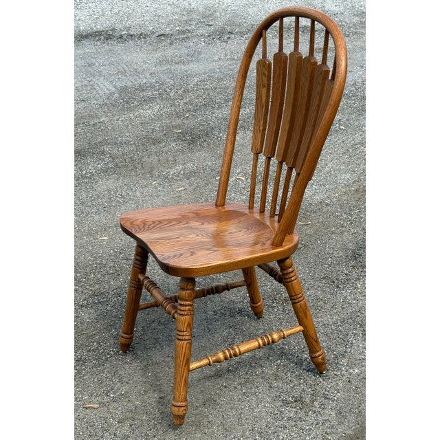 2000 - 2009 Richardson Brothers Solid Oak Arrowback Dining Chairs - Set of 10 For Sale - Image 5 of 9