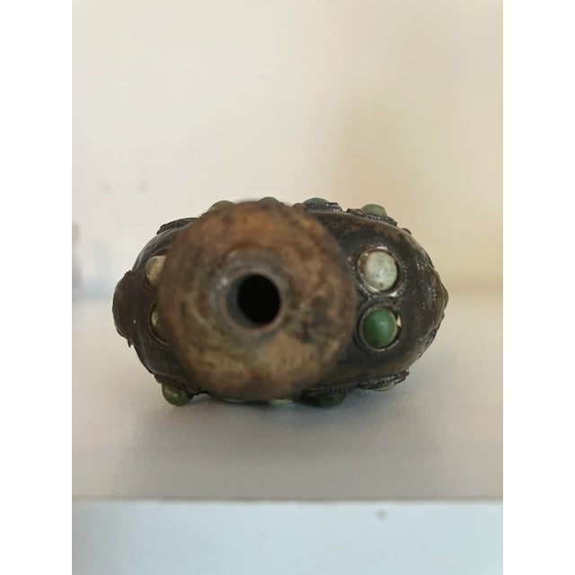 Late 19th Century Late 19th Century Stone Inlaid Snuff Bottle For Sale - Image 5 of 7