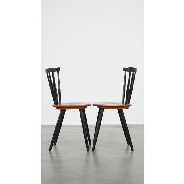Set of Vintage Scandinavian Dining Chairs with Spindle Backrests, 1960s For Sale - Image 6 of 9
