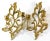 French Pair Vintage Ornate Brass Double Candle Wall Sconces For Sale - Image 3 of 4