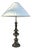Tall and heavy solid brass table lamp in bronze finish, stands 33” top of finial. Manufactured by Westwood Industries...