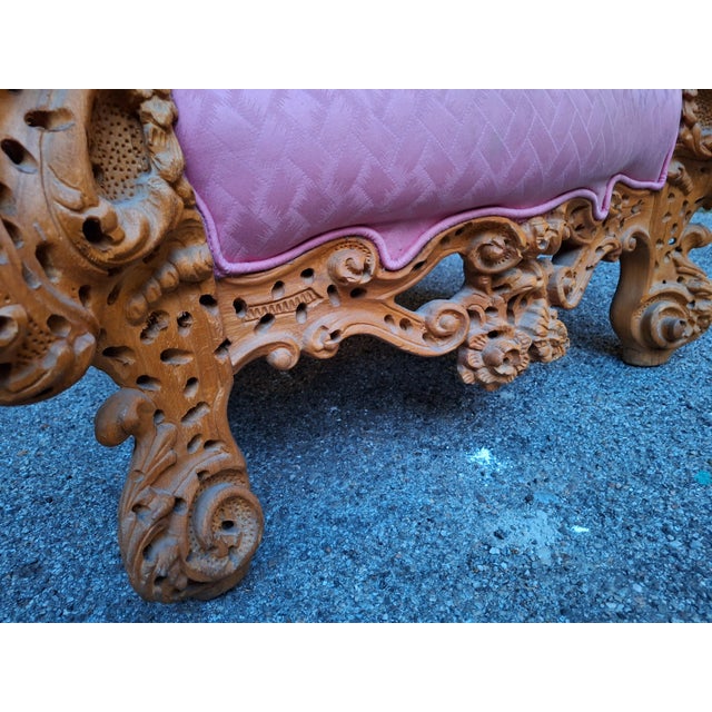 Vintage Armchair with Urano Palma Pink Fabric, 1980s For Sale - Image 17 of 18