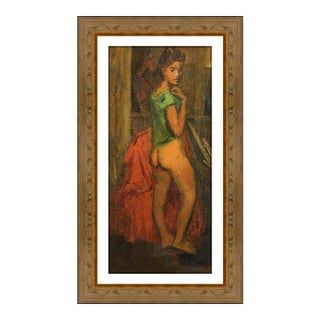 Early 20th Century Dancer in Green Shirt, Moses Soyer For Sale