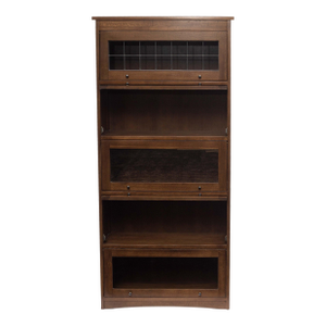 Mission Craftsman Style Oak Barrister Bookcase - 5 Stack - Walnut