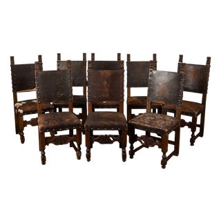 Renaissance Style Spool Chairs, Set of 8 For Sale