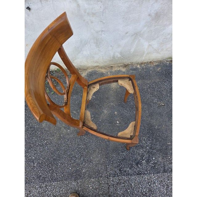White 1920 Italian Fruit Wood Ladies Vanity Chair For Sale - Image 8 of 16