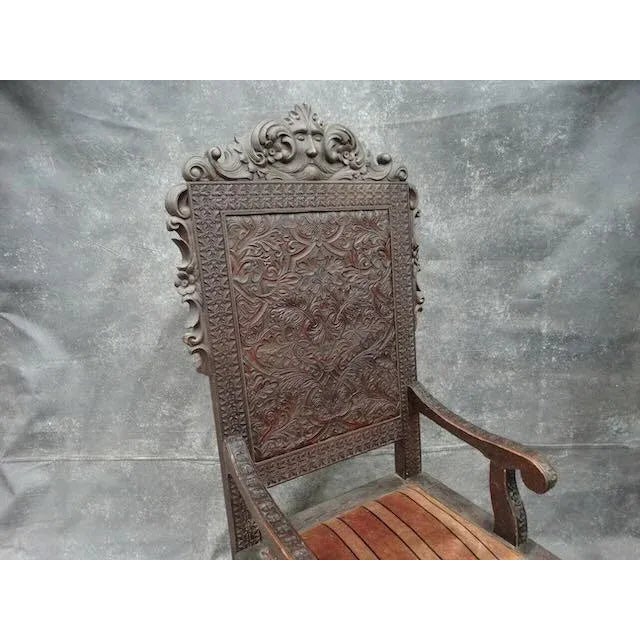 19th Century Outlaw Cowboy Throne in Hand-Tooled Buffalo Hide, Circa 1870 For Sale - Image 10 of 11