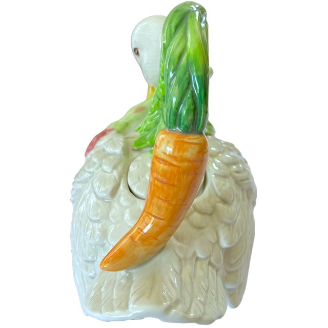 Fitz & Floyd "Le Canard" Figural Duck Teapot With Carrot Handle & Radish Spout, 2004–2005 For Sale In Jacksonville, FL - Image 6 of 11