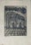 Cracow Poland Etching of Polish Synagogue, Jewish temple. From very rare small edition. Most are signed in Hebrew and /or...