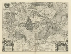 Antique Map of the Siege of Breda by Blaeu, 1649