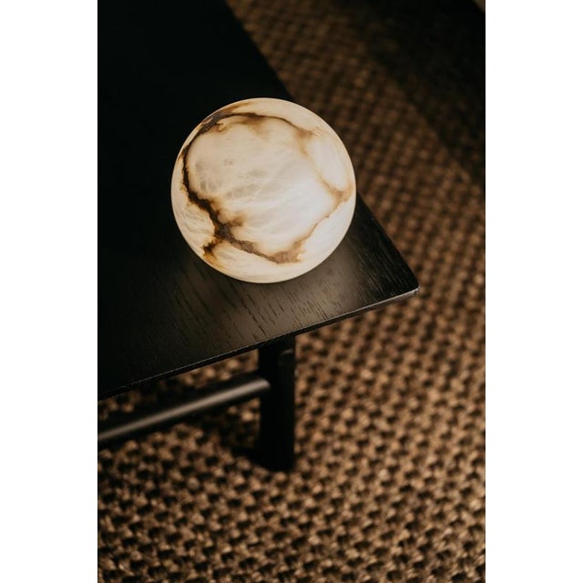 Large Wireless Moon Table Lamp by United Alabaster For Sale - Image 10 of 18