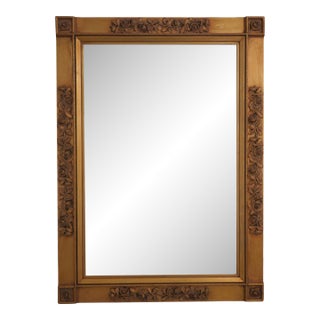 Gold Gilt Rose Carved Frame Hanging Over Mantle Mirror For Sale