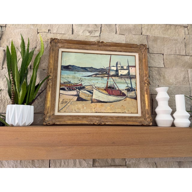 Charles Levier Charles Levier “Village Corde” Original Oil on Canvas, Mid-20th Century For Sale - Image 4 of 10