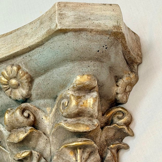 Late 20th Century Vintage Monumental Neoclassical Corinthian Wall Bracket in Bespoke Gustavian Finish - Newly Painted For Sale - Image 5 of 12