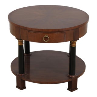 Baker Walnut French Empire Style Lamp Table For Sale