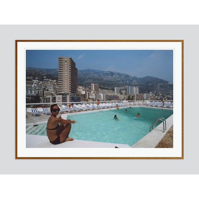 Modern Rooftop Pool 1975 by Slim Aarons Framed C-Print For Sale - Image 3 of 3