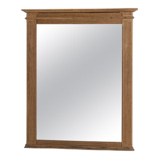 1880s French Oak Neoclassical Mirror For Sale