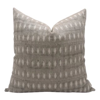 Omji Handmade Block Printed Floral Thick Linen Throw Pillow Cover 14x14 Inch For Sale