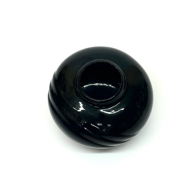 1980s Black Ceramic Vase Curation - Group of 5 For Sale - Image 12 of 12