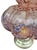 1950s Vintage Carl Falkenstein Double Bubble Glass Pale Pink Hob Knob Painted Table Lamps Pink Pleated Shades- A Pair For Sale - Image 5 of 12