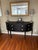 Hepplewhite Demilue Bowfront Sideboard Vintage This vintage Mahogany Hepplewhite Demilune Bowfront Sideboard in Black with...