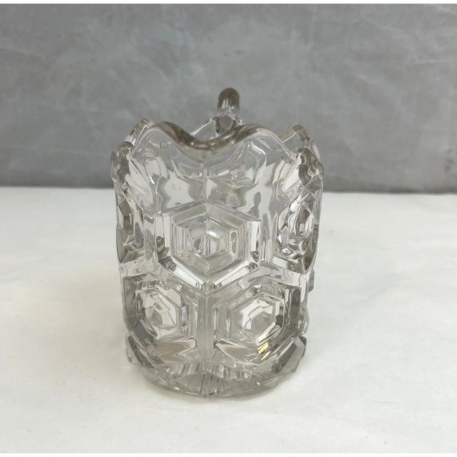 Transparent Antique Eapg Dalzell Gilmore & Leighton Small Glass Pitcher Bullseye Pattern For Sale - Image 8 of 8