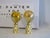 Blown Murano Glass Table Lamp Finials. Cat's Eye Gold, Clear, Swirl Brass Bases, a Pair For Sale In Houston - Image 6 of 7