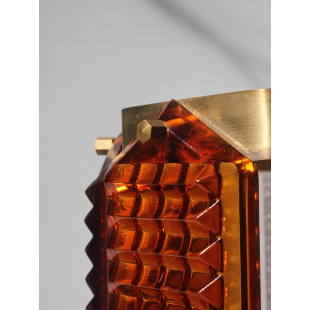 1960s Mid-Century Modern Crystal and Brass Pendant Light by Wiktor Berndt for Flygsfors, Sweden, 1960 For Sale - Image 5 of 9