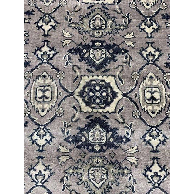 Gray 10x14 Gray Hand-Knotted Wool Floral Symmetries Classic Traditional Carpet Rug For Sale - Image 8 of 8