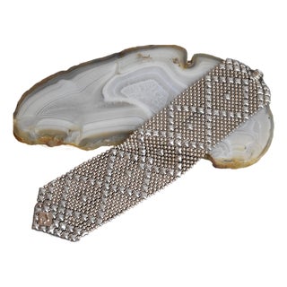 Late 20th Century SG Liquid Metal Silver by Sergio Gutierrez Classic Mesh Wide Bracelet For Sale