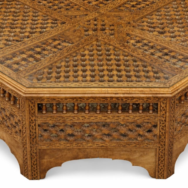 Moroccan Vintage Moroccan Octagonal Hardwood Coffee Table For Sale - Image 3 of 3