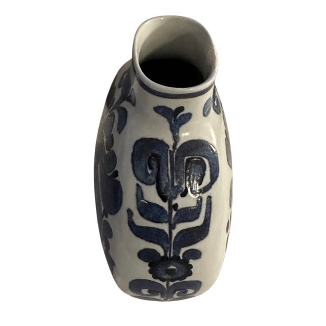 Royal Copenhagan Mid-Century Modern Blue Royal Copenhagen Tenera Flat Vase For Sale - Image 4 of 10