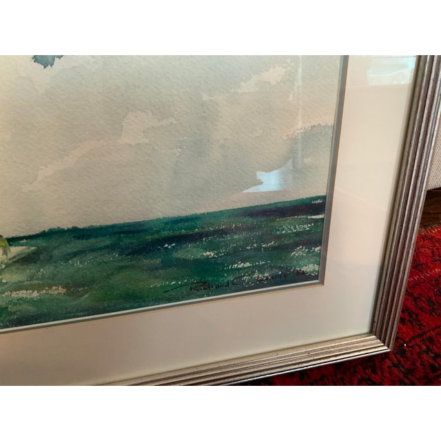 Original Watercolor Titled “Florida Bathers” Beach Painting Signed by Artist Richard C. Lewis (1952) For Sale In Chicago - Image 6 of 6