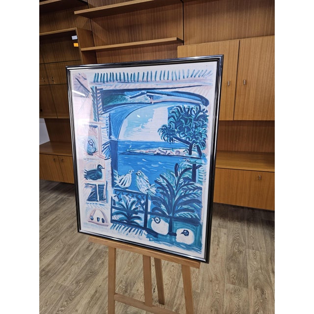 Henri Deschamps, Côte d'Azur, 1970s, Colored Lithograph, Framed For Sale - Image 4 of 10