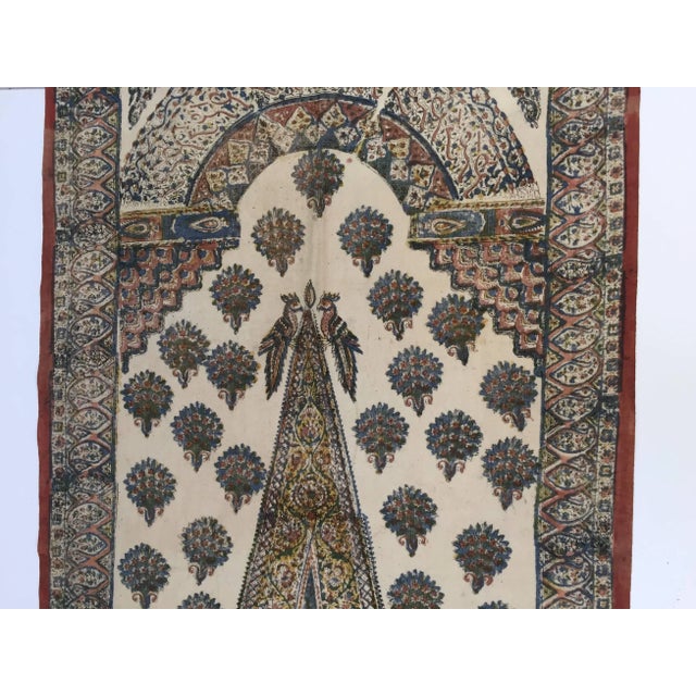 Persian Paisley Woodblock Printed Textile Wall Hanging For Sale In Palm Springs - Image 6 of 9