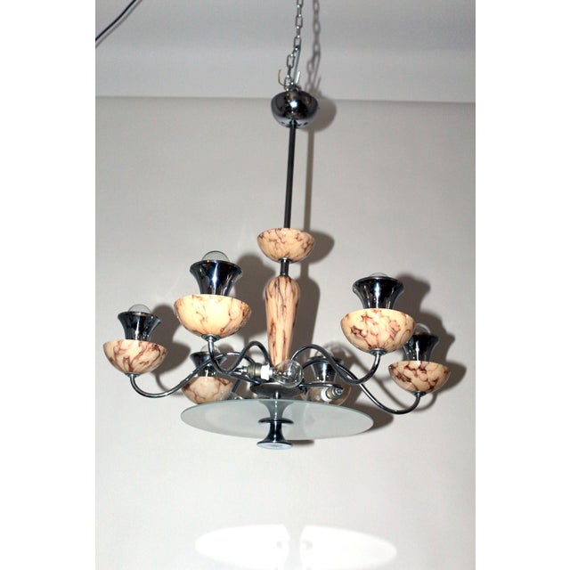 Art Deco Chandelier in Chrome, 1930s For Sale - Image 11 of 14