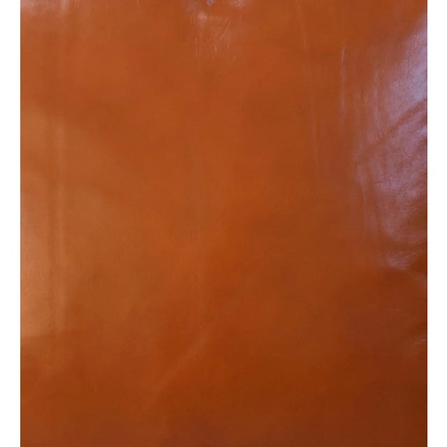 Orange Brazilian Tanned Leather Feather/Down Pillow For Sale - Image 4 of 9