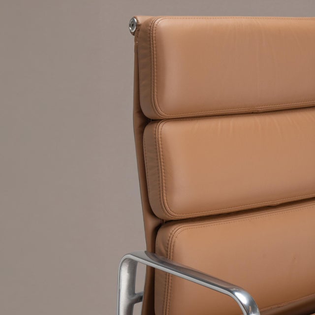 Brown Eames Soft Pad Executive Chairs in Butterscotch Leather by Herman Miller For Sale - Image 8 of 13