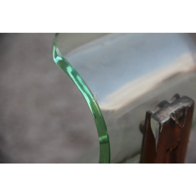 Curved Glass & Brass Sconce, 1950s For Sale - Image 6 of 9