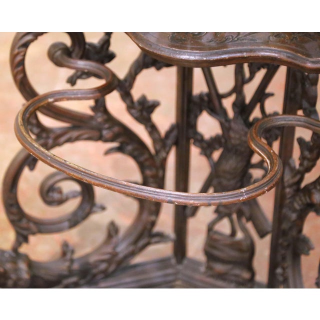 19th C. French Gothic Revival Iron Corner Hall Stand in the Manner of Corneau For Sale - Image 9 of 16